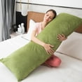 thumbnail image 4 of AIR-Body Pillows for Adults, Long Pillow for Bed, Firm Large Body Pillow with Velvet Cover for Side Sleeper, 20x54 Inches (Green), 4 of 4