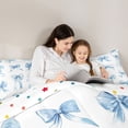 thumbnail image 5 of Manfei Dreamy Blue Bowknot 7-Piece Bedding Comforter Set For Kids,Ribbon Bow King Bedding Sets For Girls,Reversible, 5 of 7
