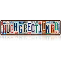 Vintage Hugh G Rection Rd Wall Decor Street Signs Home Bar Coffee Metal Tin Signs Lover 16 x 4 Inches