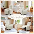 thumbnail image 5 of Swivel Rocking Recliner Chair for Small Space, Manual Swivel Glider Recliner for Nursery,RV,Rocking Recliner with Footrest and Side Pocket,Breathable Leather, 5 of 6