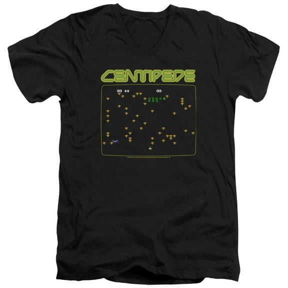 Atari - Centipede Screen - Slim Fit V Neck Shirt - Large