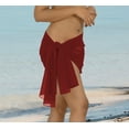 thumbnail image 2 of HAPPY BAY Women's Sarong Coverups Swimsuit Swim Cover up Short Women's Beachwear Summer Pool Beach Wraps Skirt Swimwear Bikini Cover-ups One Size Plain, Maroon, 2 of 5