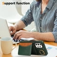 thumbnail image 7 of for Samsung Galaxy A32 5G Wallet Case with Card Slots, Hand Wrist Strap Rotate Ring Design, Finger Grip Ring PU Leather Magnetic Button Shockproof Purse Phone Cover for Galaxy A32 5G, Green, 7 of 7