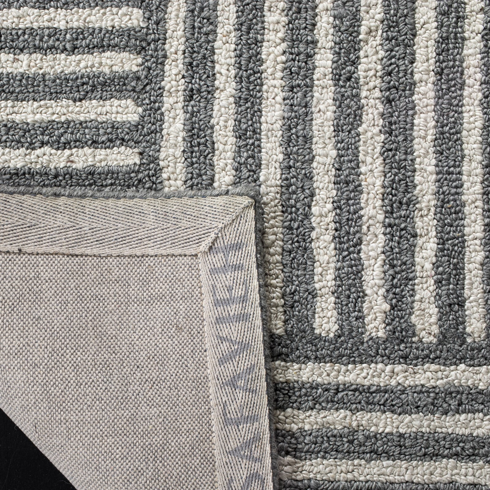 SAFAVIEH Abstract Benedict Geometric Area Rug, Ivory/Dark Gray, 5' x 8'