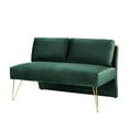 thumbnail image 7 of 51.4" Loveseat Sofa, Modern Velvet Upholstered Loveseat Chair with Geometric Metal Legs and Removable Back Cushions, Comfy 2 Seater Sofa for Apartment Bedroom Living Room Office, Green, 7 of 7