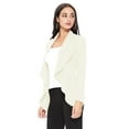 thumbnail image 2 of Women's Elegant Solid Stretch Open Front Long Sleeve Blazer Jacket, 2 of 5