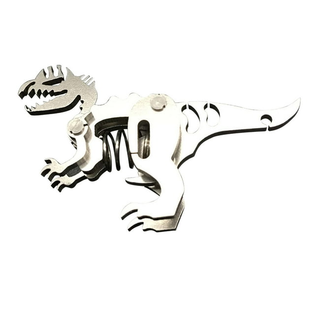 PVCS Modèle Mécanique en Métal Tridimensionnel 3d en Acier Inoxydable Porte-Clés Dinosaure
