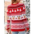 thumbnail image 4 of Suéter de punto de dibujos animados Kawaii para mujer, jersey de Elk Jacquard de Navidad, informal, de manga larga, holgado, Tops, otoño e invierno, 2023, 4 of 5