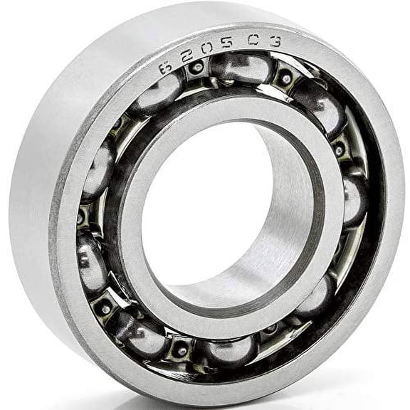 [1-Pack] 6205-OPEN - Deep Groove Radial Ball Bearing 25 mm x 52 mm x 15 mm (ID x OD x Width) Open Style Seal with Clearance C3