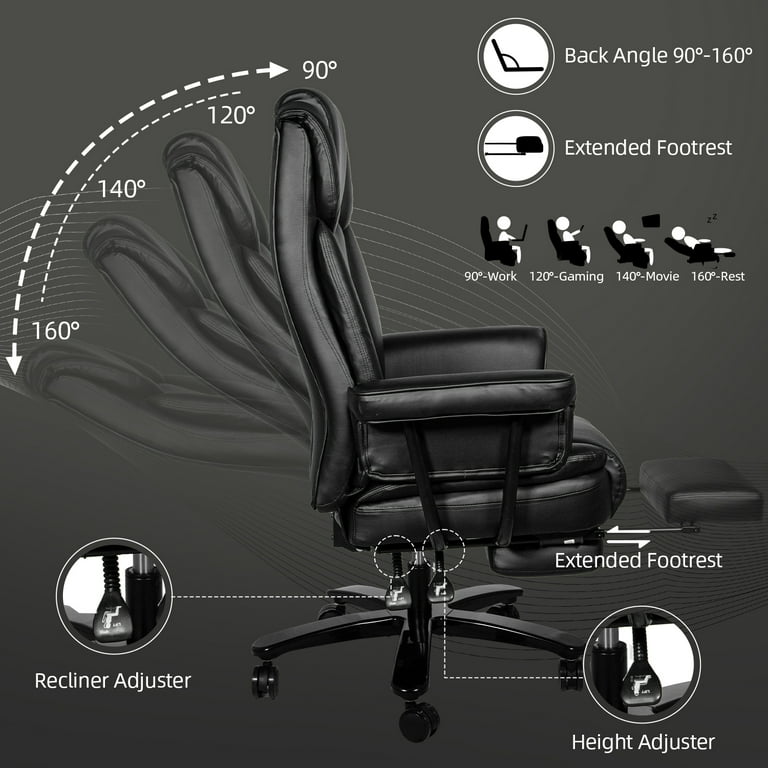 SeekFancy High Back Office Chair, Adjustable Ergonomic Leather
