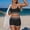 White, variant on BRGZLK Women's Festive Holiday Bikini Swimsuits High Waisted Color Block Sporty Two Piece Athletic Bathing Suit