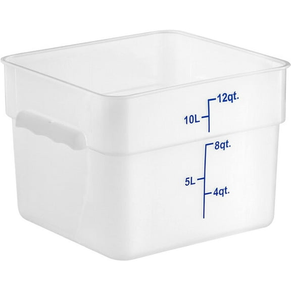 TrueCraftware- 12 Qt. Polypropylene Square Food Storage Container Translucent - Space Saving Food Storage Container Meal Prep Pantry Storage Container Reusable for Kitchen Organization