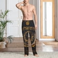 thumbnail image 6 of Lsque Mystical Golden Eye Print Men's Pajama Pants, Lounge Pant - Comfortable Home Wear,Elastic Waistband, Stylish Design-Medium, 6 of 9