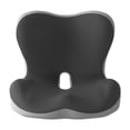 thumbnail image 1 of Almohadilla antideslizante para coche, soporte lumbar para el hogar, cojín de respaldo de asiento de espuma viscoelástica Gris negro, 1 of 9
