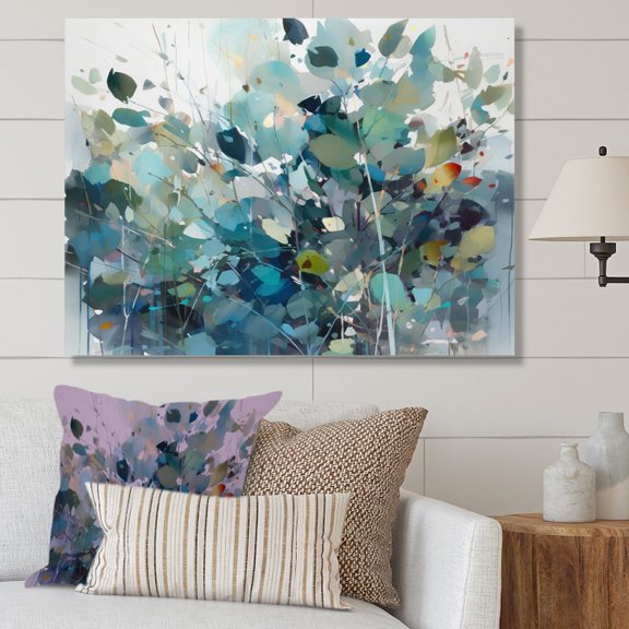 DESIGN ART Designart "Green Leaf Foliage Iii" Floral Leaves  Canvas Wall Art 20 in. wide x 12 in. high