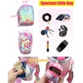 thumbnail image 4 of Stanley Cup Holder with Strap, Crossbody Strap for Stanley 40oz & 30oz /Hydroflask/Simple Modern, Glitter Sequin Coin Purse, Pink Stanley Cup Accessories, Fits Most 32-40oz Bottles, 4 of 6