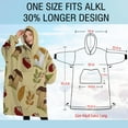 thumbnail image 4 of Oversized Wearable Blanket Hoodie,Colorful Mushroom Berry Leaf Beige Pattern Sherpa Blanket Hoodie with Super Pockets,Super Warm Fuzzy Pullover for Women & Men, 4 of 6