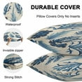 thumbnail image 4 of Waterproof Throw Pillow Covers Set of 2, 24x24 Inch Blue Vintage Coastal Decorative Pillowcases Outdoor Pillow Slip Cushion Covers Set for Couch Tent Retro Summer Botanical Coral, 4 of 7