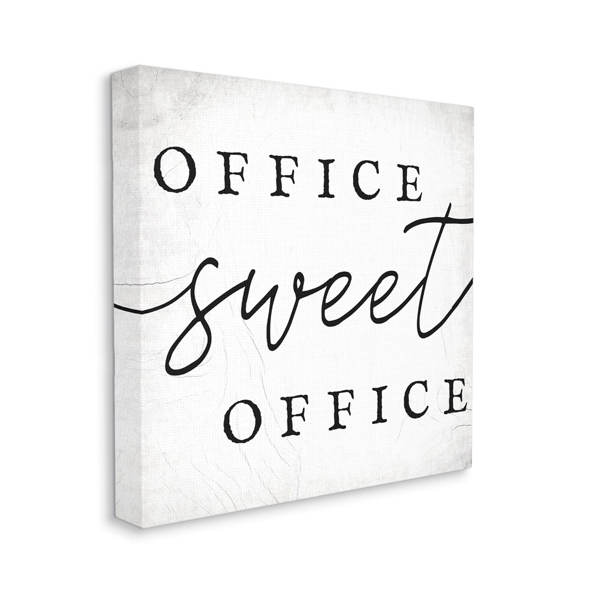Stupell Industries Office Sweet Office Phrase Minimal Black White Typography, 17 x 17,Design by Daphne Polselli