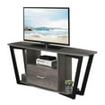 thumbnail image 3 of Pemberly Row 60-inch One-Drawer TV Stand with Shelves in Gray Wood Finish, 3 of 7