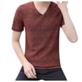 thumbnail image 1 of Chemise Rayée Hommes T-Shirt Décontracté d'Été à Manches Courtes Chemise Régulière Rayée Ajourée Hauts, 1 of 3