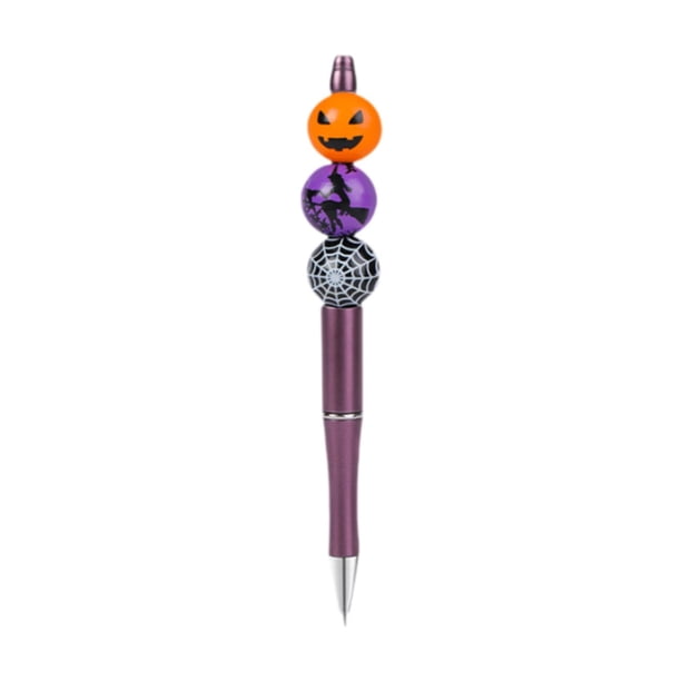 Bolígrafo de Halloween, decoración de Halloween, papelería, bolígrafo resistente con cuentas Púrpura