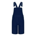 thumbnail image 5 of Mens Jean Shorts Classic Solid Color Loose Fit Casual Bib Overall Jean Romper with Pocket Oversized Trend Relaxed Summer Men's Denim Shorts, 5 of 6