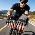 thumbnail image 2 of Outdoor Cycling Half Finger Glove, Wear Resistant Breathable Palm Non-Slip Design, Touch Screen Mitt for Motorcycle Riding, Outdoor Sports and Men Women Daily Fitness Use, 2 of 6