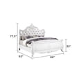 thumbnail image 2 of 4 Piece Bedroom Set, King Size Bed Frame Platform with Crystal Upholstered Headboard & 9 Drawers Dresser Cabinet & 1 Nightstand, Wood Bedroom Furniture Set, White, 2 of 9