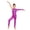 Purple, variant on Kids Girls Shiny Metallic Unitard One Shoulder Long Sleeve Jumpsuit Bodysuit for Gymnastic Dance Leotard Blue 8