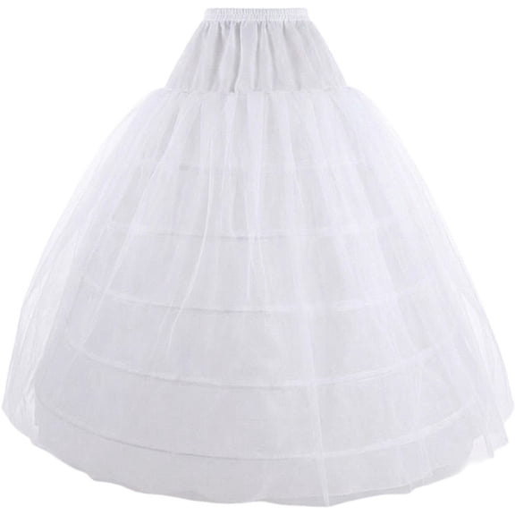 Vbsqjc 1 White 6 Hoops Tulle Skirts Bride Wedding Dress Crinoline Underskirt for Daily Outfits