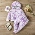 thumbnail image 2 of oqasdz Girls Outfits Set Toddler Long Sleeve Floral Print Hoodie And Pants Two Piece Outfit For Baby Casual Playwear Fall Winter/12-18 Months, 2 of 9