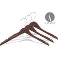 thumbnail image 3 of INTERNATIONAL HANGER Rubber Coated Walnut Wood Top Hanger, 50 Pack, 3 of 5