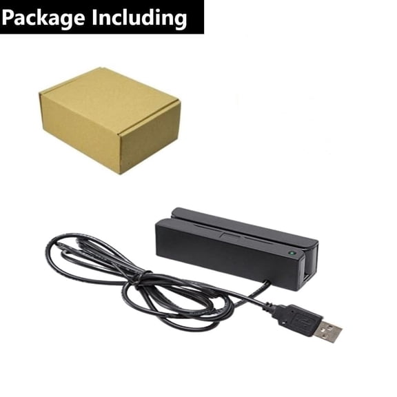 Mini Msr100 Swipe Magnetic Credit Card Reader 3 Tracks Hi/Lo Data Collector, USB Msr Stripe Card Reader for Point of Sale (POS), Access Control, ID Verify$$Office