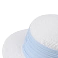 thumbnail image 4 of PBFRDSJ Women's Wide Brim Braided Sun Hat UPF 50+ Sun Protection Flat Top Hat Floppy Summer Beach Cap, 4 of 5