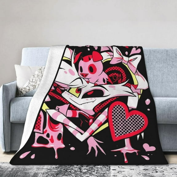 Hazbin Movie Hotel Blanket Flannel Fleece Throw Blanket Warm Blanket for Couch Decorative Gift Home Decor 40x50