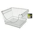 thumbnail image 2 of Smart Design Stacking Baskets with Handles - Set of 2 - Large  - 12.5 x 8.5 Inch - Chrome, 2 of 6