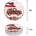 thumbnail image 1 of ZHANZZK Puerto Rico Flag Truck with Frog and Flower Wooden Grain Set of 8 Round Coaster for Drinks, Absorbent Ceramic Stone Coasters Cup Mat with Cork Base for Home Kitchen Room Coffee Table Bar Decor, 1 of 6