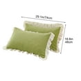 thumbnail image 5 of WKSCLPAI Queen Pillow Cases Set of 2, Pure Cotton Champray Ruffled Edge Pillowcase with Envelope Closure, Home Light Luxury Solid Color Pillow Covers, Machine Washable, Light Green, 5 of 5