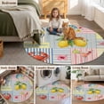 thumbnail image 5 of Summer Lemons Round Area Rug 3Ft Washable Small Circle Rugs for Kitchen Entryway, Coastal Nautical Shell Crab Vintage Art Non-Slip Carpet Floor Mats Indoor Outdoor Carpet Runner Aesthetic Home Decor, 5 of 8