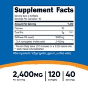Nutricost CLA (Conjugated Linoleic Acid) 2,400mg, 120 Softgels - Gluten Free, Non-GMO, 800mg Per Softgel
