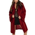 thumbnail image 2 of Lindreshi Winter Coats for Women 2023 Trendy Womens Ladies Solid Warm Faux Coat Jacket Winter Turn Down Collar Outerwear, 2 of 9
