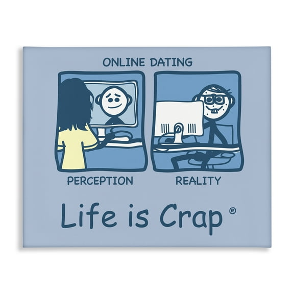 Stupell Industries Perception and Reality Dating Novelty & Humor Painting Wrapped Canvas Art Print Wall Art, 20 x 16