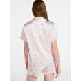 thumbnail image 2 of Joyspun Women’s Bridal Satin Short Sleeve Top and Shorts Pajama Set, Sizes XS-3X, 2 of 7