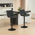 thumbnail image 4 of YOUNIKE Bar Stool, Set of 2, Modern Comfortable PU Leather Chair, Faux Leather High Upholstered Bar Stool, 32.3 Inches Tall, Armless with Backrest, Metal Legs, Black, 4 of 9