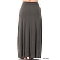 thumbnail image 3 of Zenana Women & Plus Relaxed Drawstring Waist Draped Basic Maxi Skirts with Side Pockets, 3 of 6