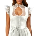 thumbnail image 6 of PMVFHDE Germany Oktoberfest Women’s Dirndl Dress Short Sleeve Dress for Festivities and Stage Performance White,XL, 6 of 9