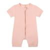 thumbnail image 1 of Toddler Girls Rompers Summer Solid Zipper Sleeper Jumpsuit Short Sleeve Onesie Outfits Pink Infant To Big Kid, 1 of 4