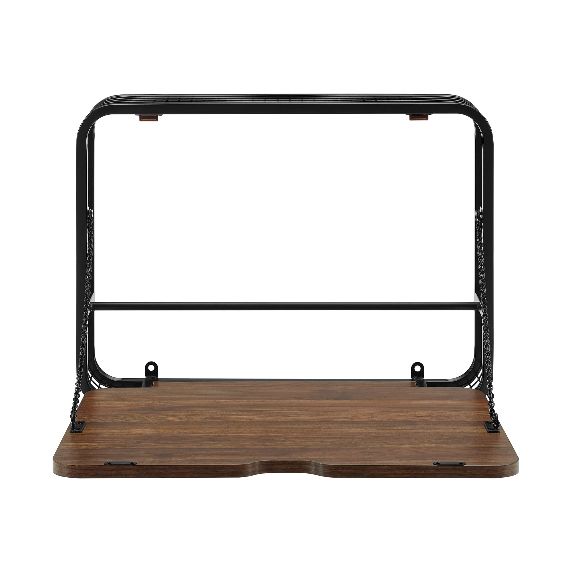 Manor Park Industrial Fold Up Desk Dark Walnut Walmart
