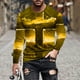 thumbnail image 1 of Blusas y camisas de manga larga con cuello redondo para hombre, blusa informal de manga larga con cuello redondo y estampado de rayas, blusa de poliéster para hombre, 1 of 5